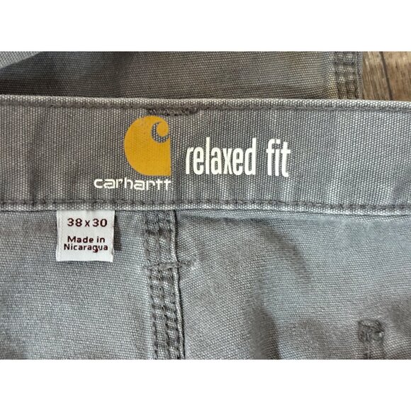 CARHARTT RELAXED FIT GRAY DENIM WORK JEANS MENS 38X30 - Picture 9 of 9